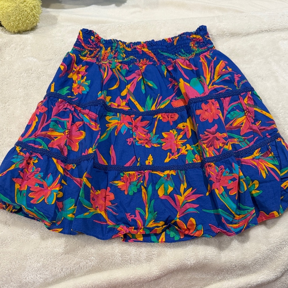 J. Crew Vibrant Floral A-Line Skirt